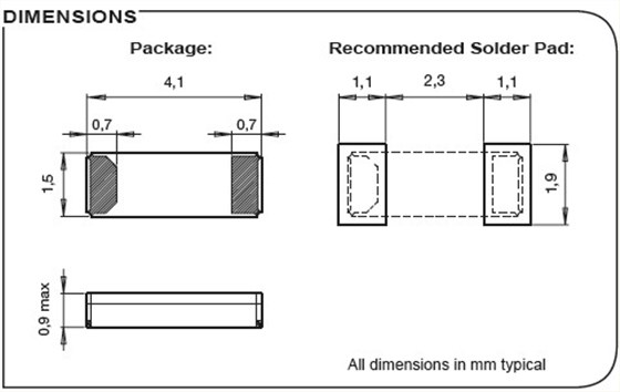 CC5V-T1A晶振,4.1*1.5mm晶振,小型SMD晶振