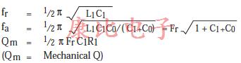 陶瓷谐振器等效电路常数